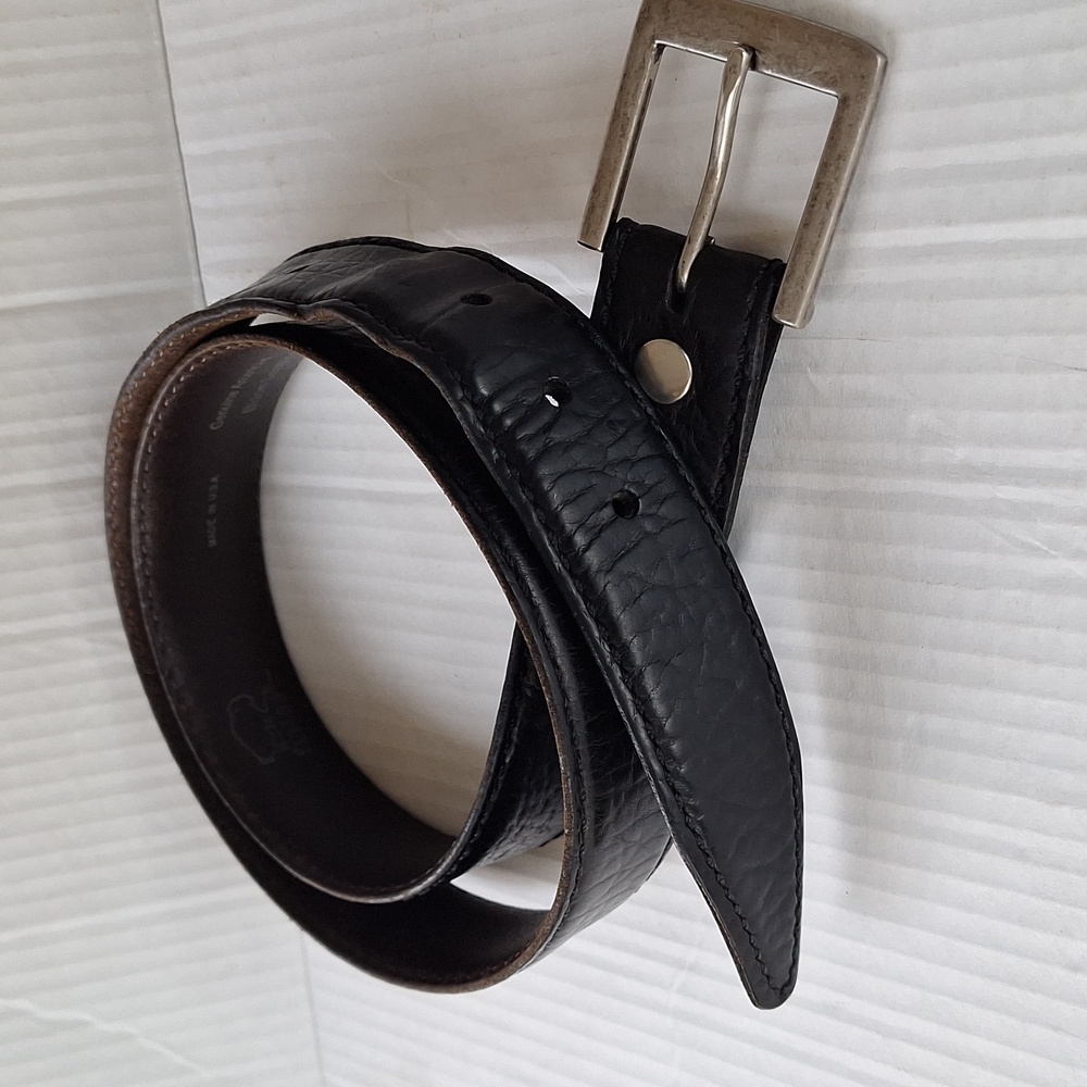 Vintage Bison Belt Black 36 1881  Leather Saddle Western USA Made